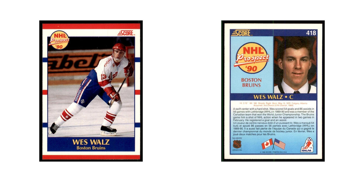 1990 Score Canadian Wes Walz Hockey Cards #418