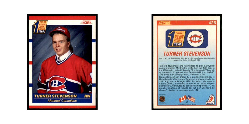 1990 Score Canadian Turner Stevenson Hockey Cards #426