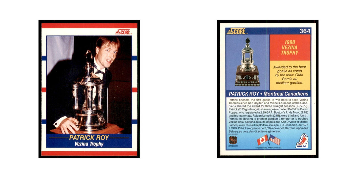1990 Score Canadian Patrick Roy Hockey Cards #364