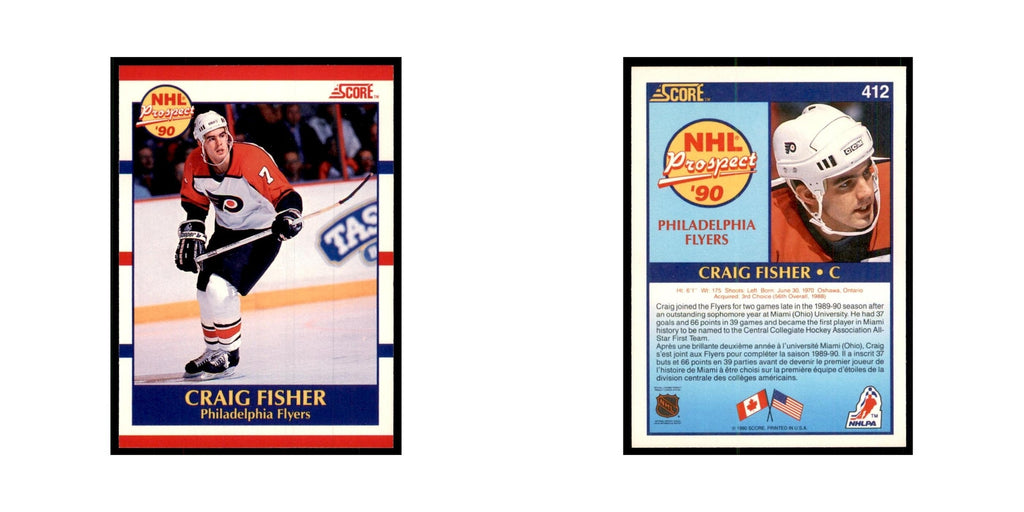 1990 Score Canadian Craig Fisher Hockey Cards #412