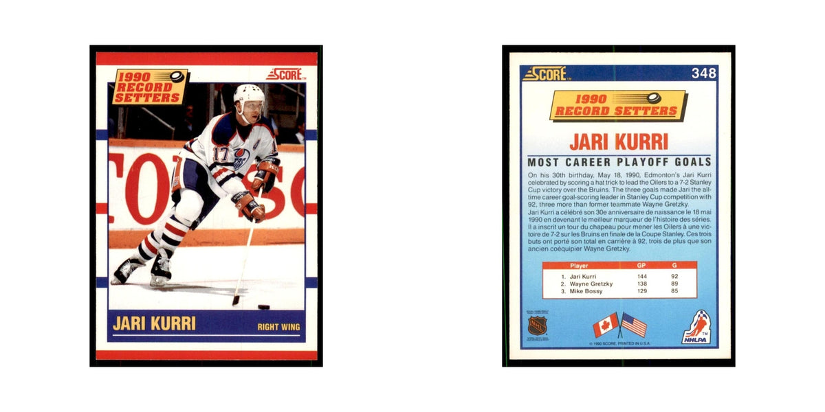 1990 Score Canadian Jari Kurri Hockey Cards #348