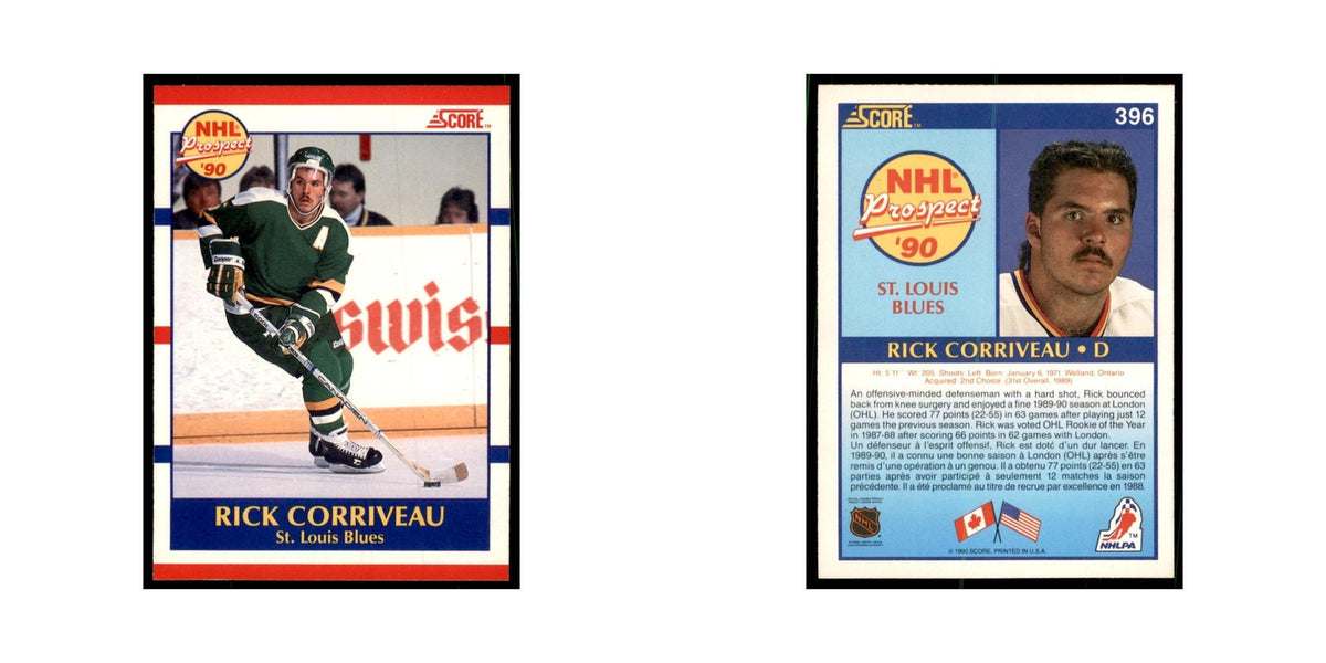 1990 Score Canadian Rick Corriveau Hockey Cards #396
