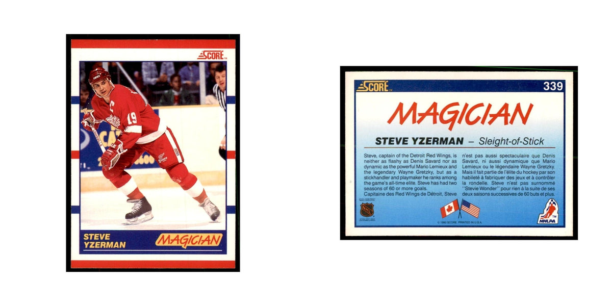 1990 Score Canadian Steve Yzerman Hockey Cards #339