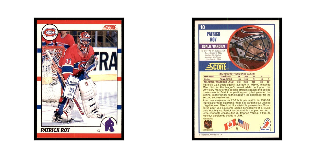 1990 Score Canadian Patrick Roy Hockey Cards #10