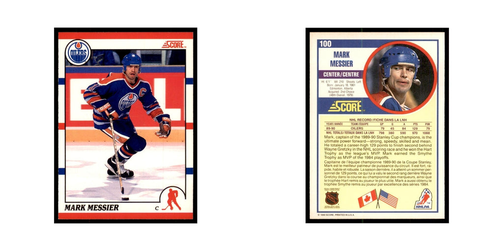 1990 Score Canadian Mark Messier Hockey Cards #100