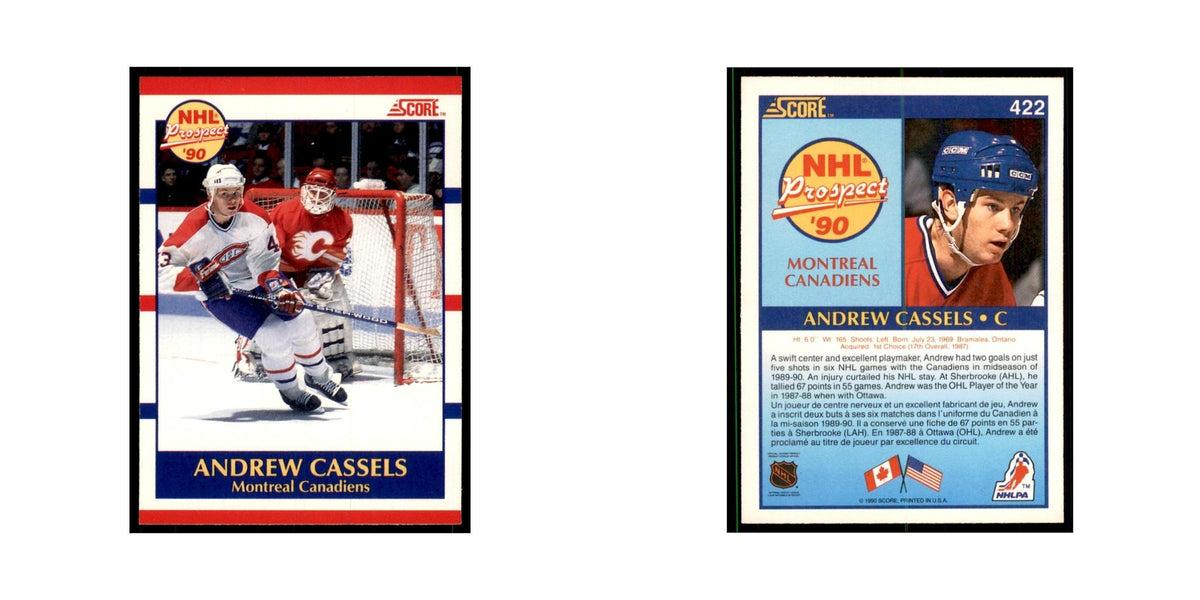 1990 Score Canadian Andrew Cassels Hockey Cards #422