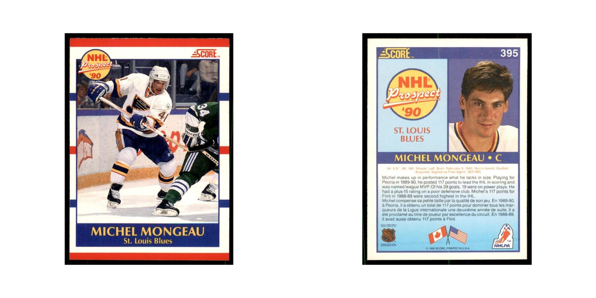 1990 Score Canadian Michel Mongeau Hockey Cards #395