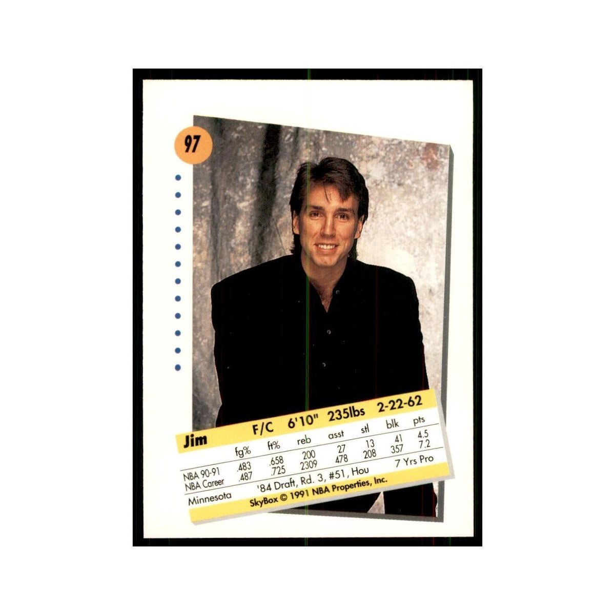 1991 SkyBox Jim Petersen Basketball Cards #97