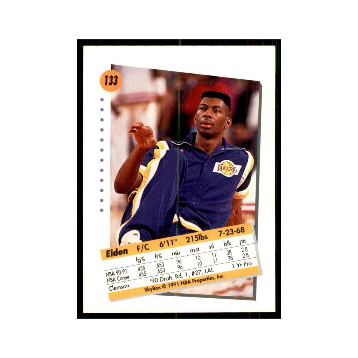1991 SkyBox Elden Campbell Basketball Cards #133