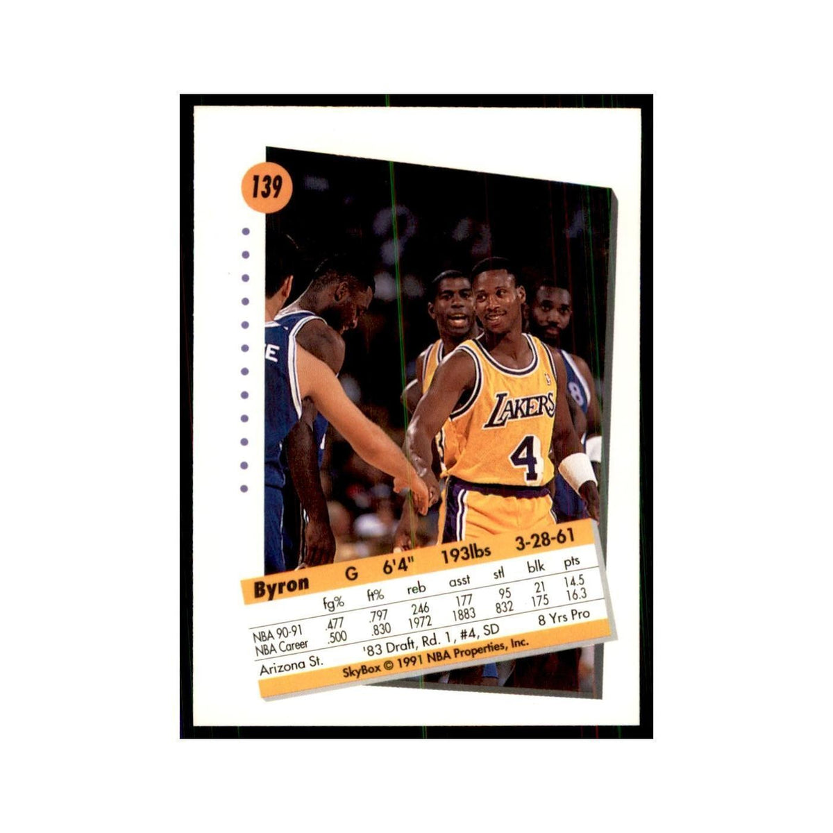 1991 SkyBox Byron Scott Basketball Cards #139