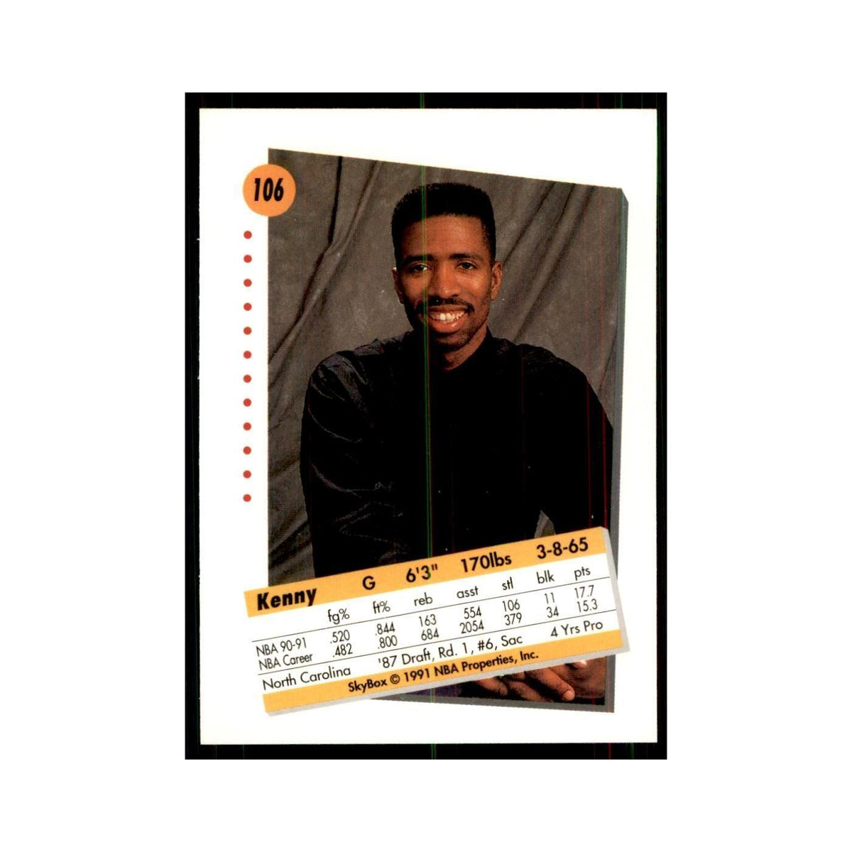 1991 SkyBox Kenny Smith Basketball Cards #106