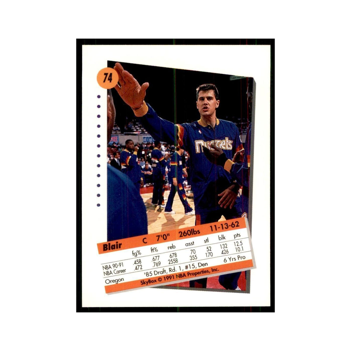 1991 SkyBox Blair Rasmussen Basketball Cards #74