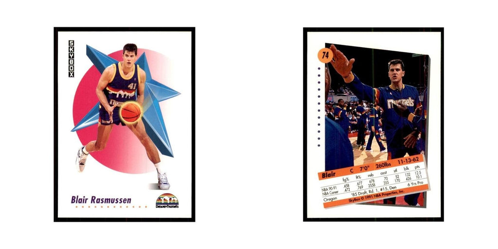 1991 SkyBox Blair Rasmussen Basketball Cards #74