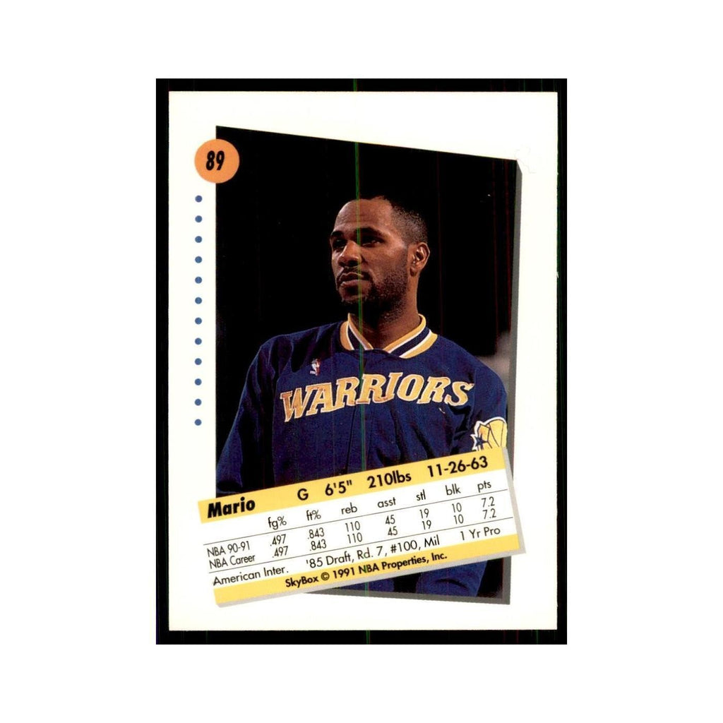 1991 SkyBox Mario Elie Basketball Cards #89