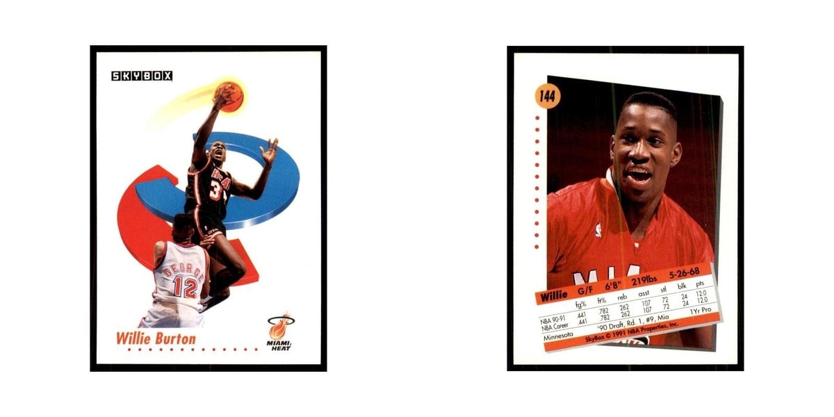 1991 SkyBox Willie Burton Basketball Cards #144