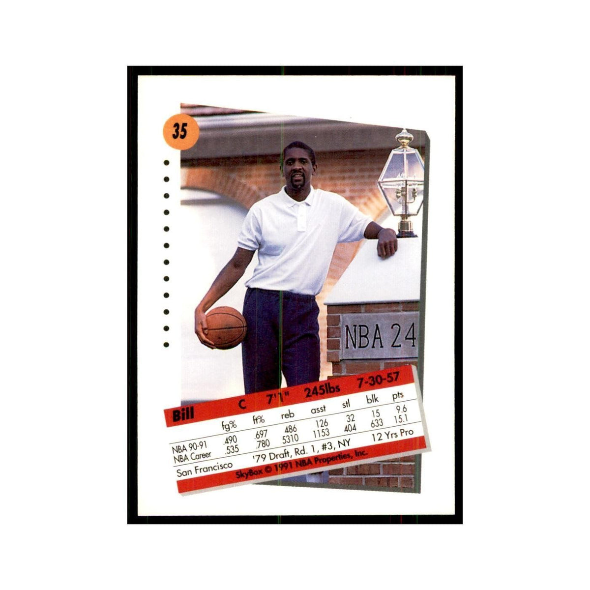 1991 SkyBox Bill Cartwright Basketball Cards #35