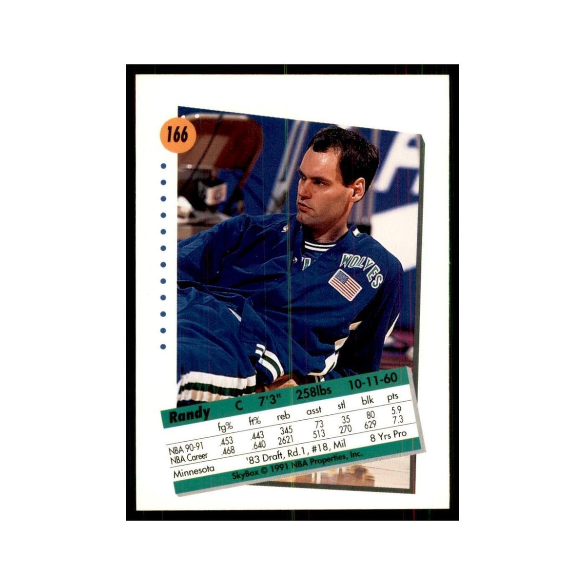 1991 SkyBox Randy Breuer Basketball Cards #166