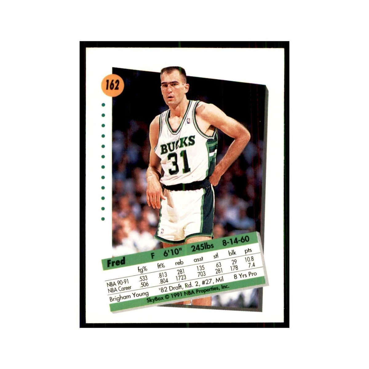1991 SkyBox Fred Roberts Basketball Cards #162