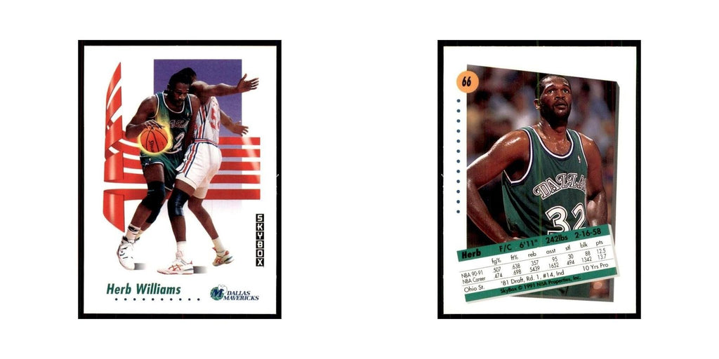 1991 SkyBox Herb Williams Basketball Cards #66