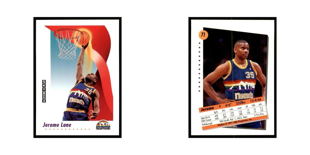 1991 SkyBox Jerome Lane Basketball Cards #71