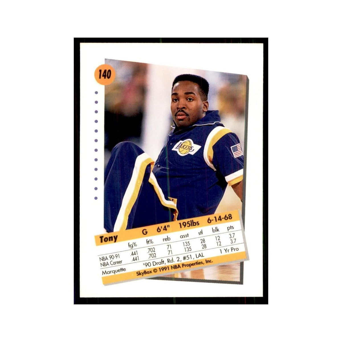 1991 SkyBox Tony Smith Basketball Cards #140