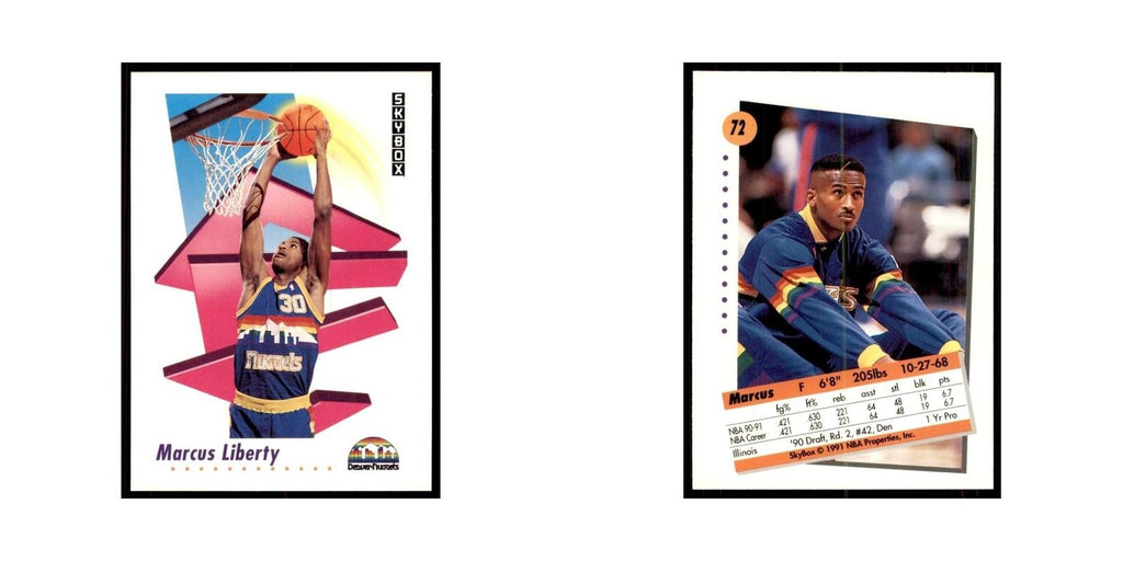 1991 SkyBox Marcus Liberty Basketball Cards #72