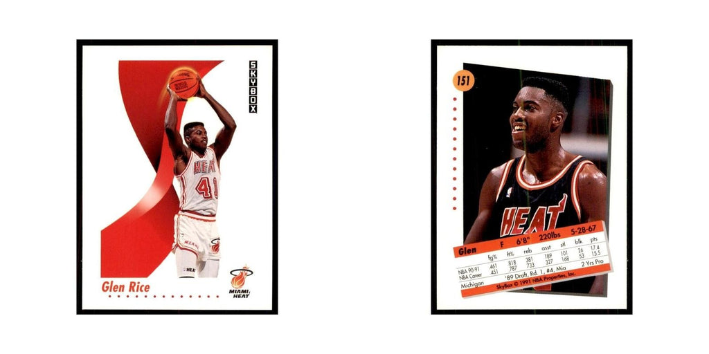 1991 SkyBox Glen Rice Basketball Cards #151