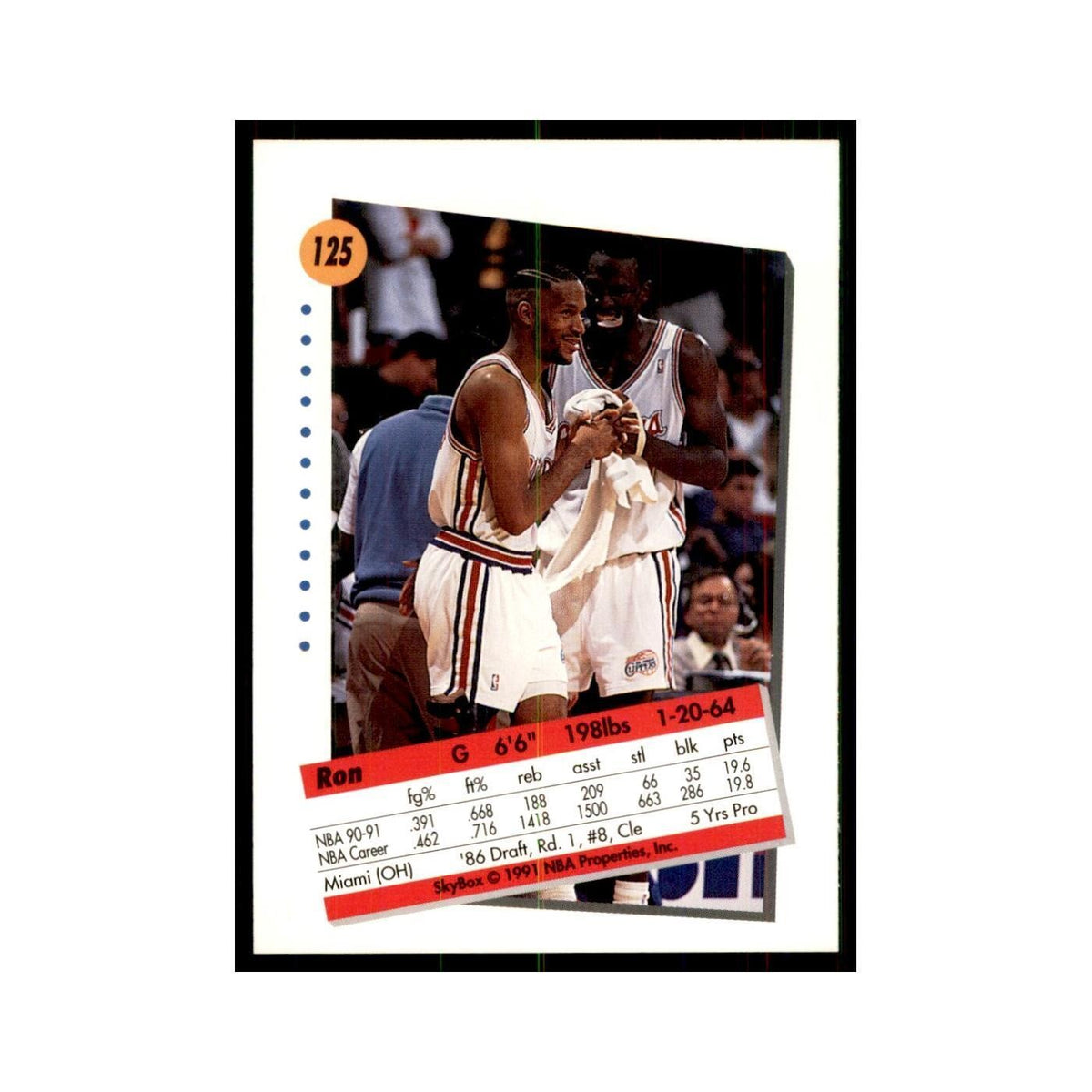 1991 SkyBox Ron Harper Basketball Cards #125