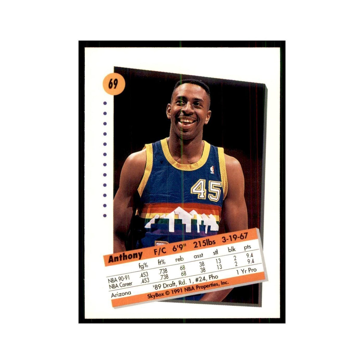 1991 SkyBox Anthony Cook Basketball Cards #69
