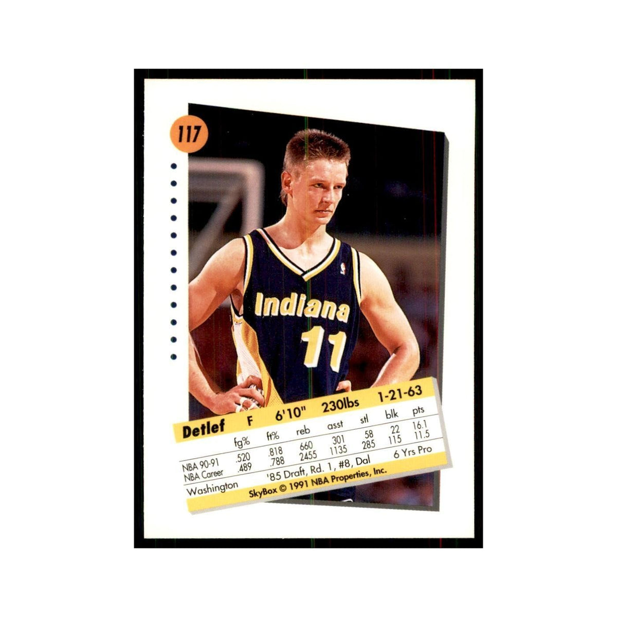 1991 SkyBox Detlef Schrempf Basketball Cards #117