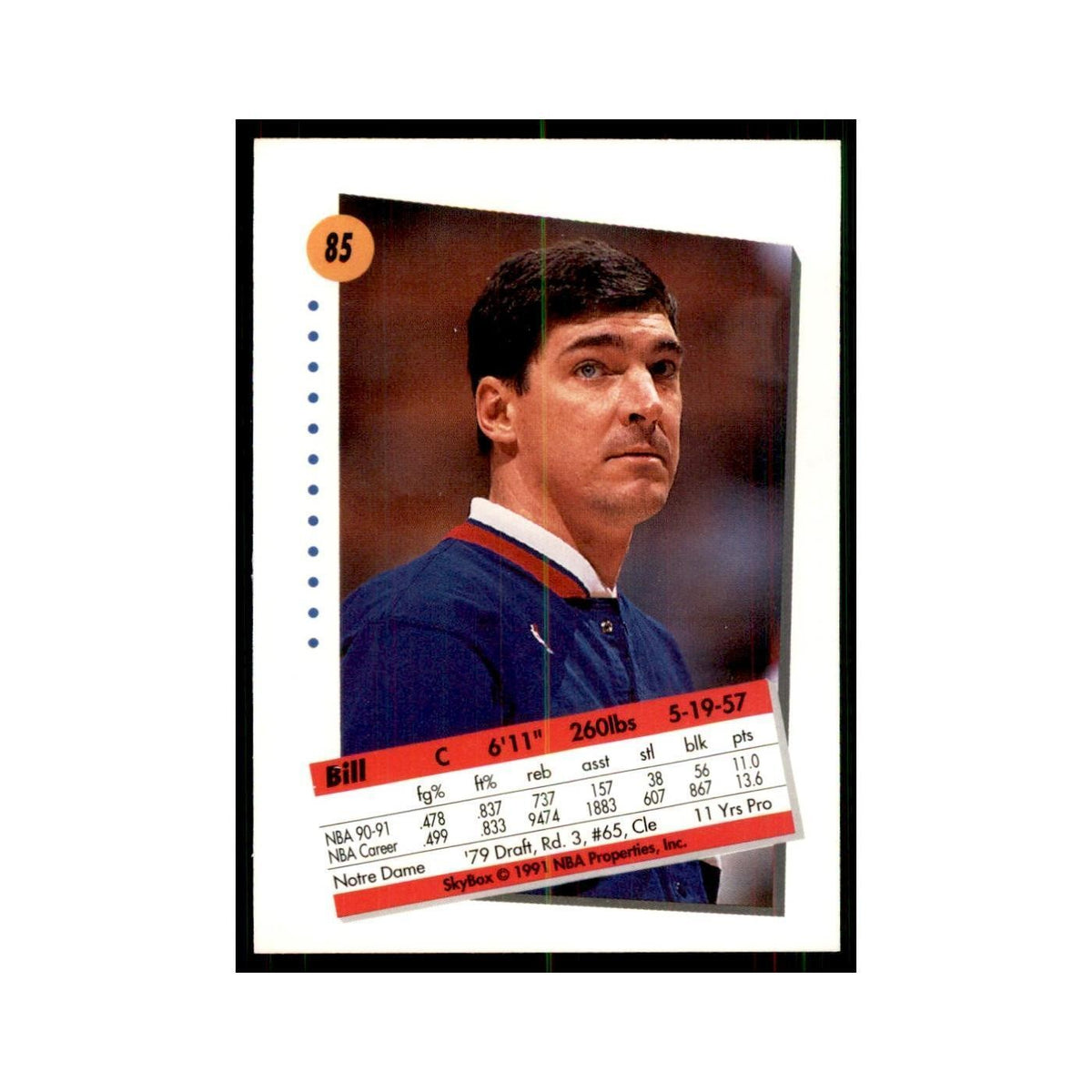 1991 SkyBox Bill Laimbeer Basketball Cards #85