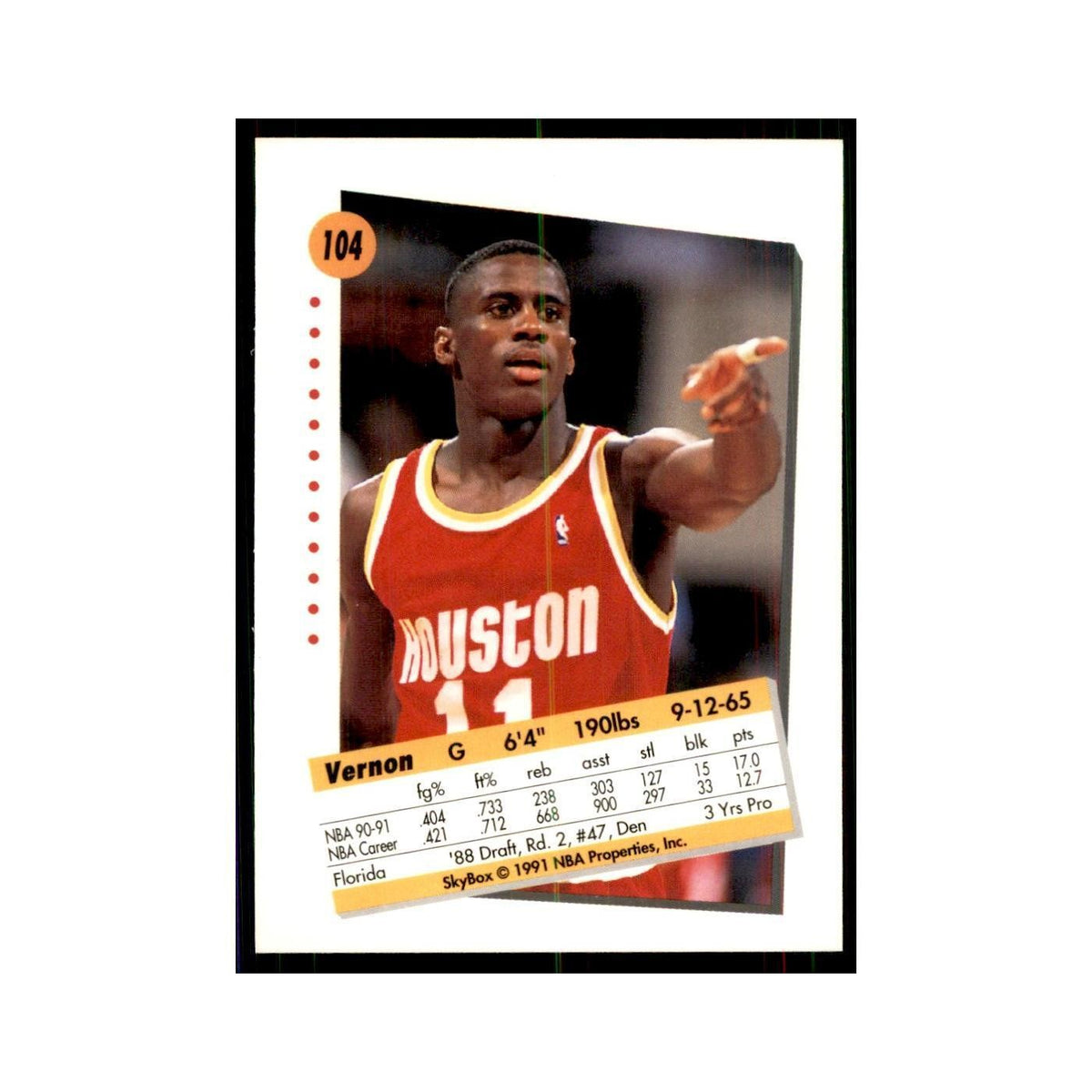 1991 SkyBox Vernon Maxwell Basketball Cards #104