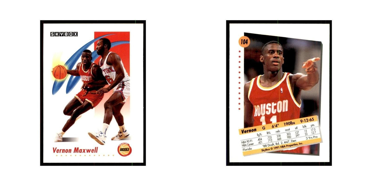 1991 SkyBox Vernon Maxwell Basketball Cards #104