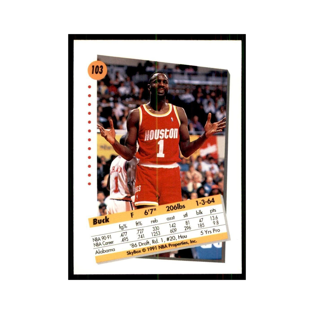 1991 SkyBox Buck Johnson Basketball Cards #103