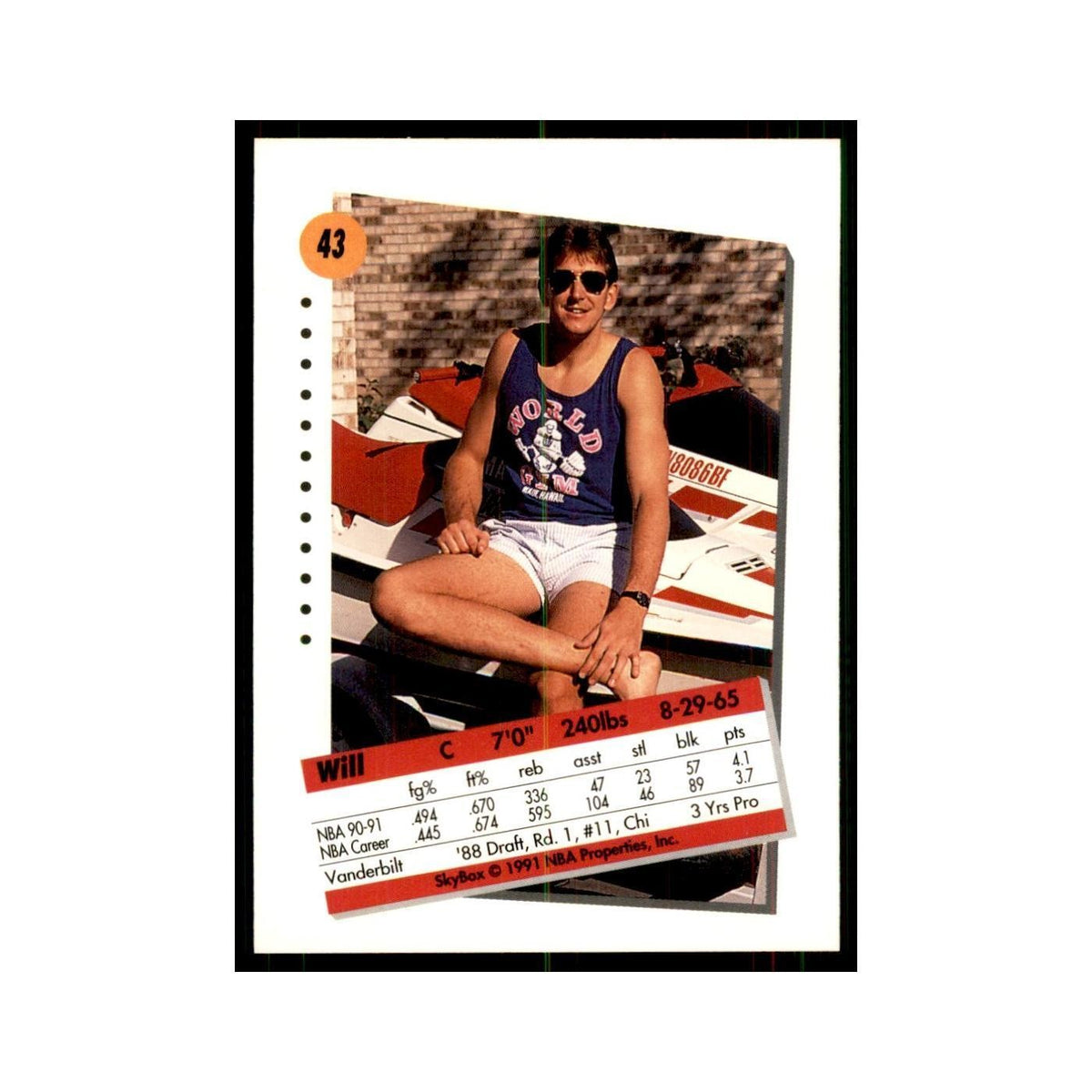 1991 SkyBox Will Perdue Basketball Cards #43
