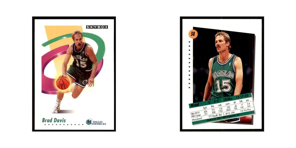1991 SkyBox Brad Davis Basketball Cards #58