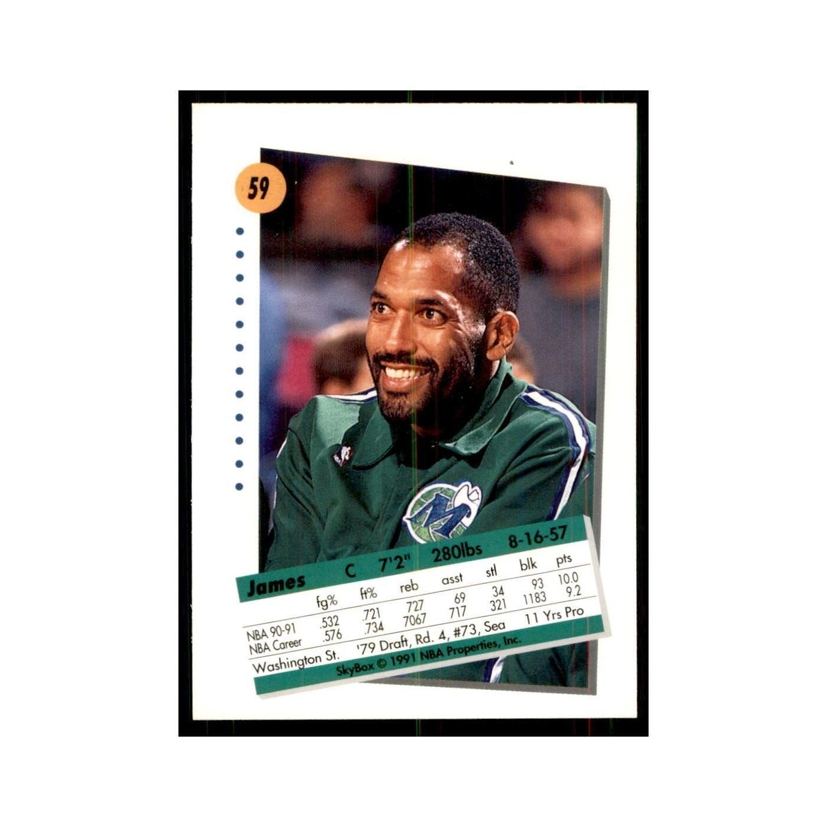 1991 SkyBox James Donaldson Basketball Cards #59