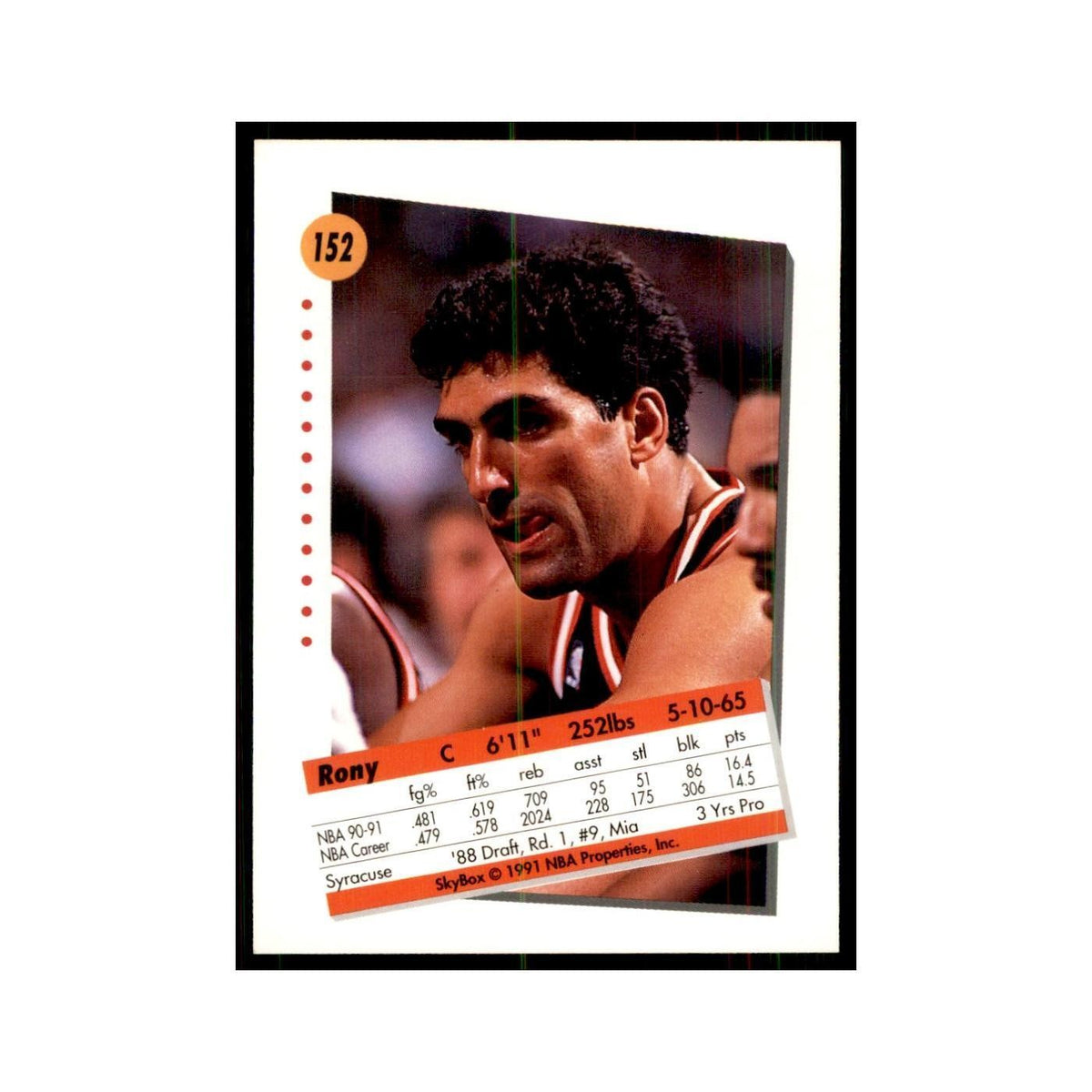 1991 SkyBox Rony Seikaly Basketball Cards #152