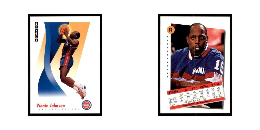1991 SkyBox Vinnie Johnson Basketball Cards #84