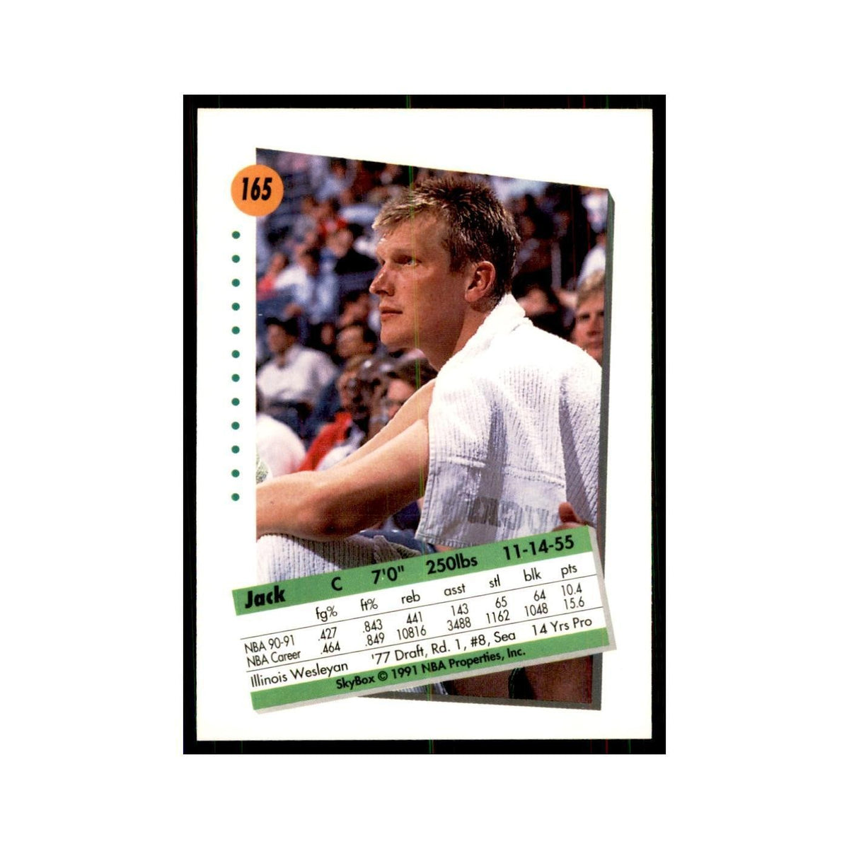 1991 SkyBox Jack Sikma Basketball Cards #165