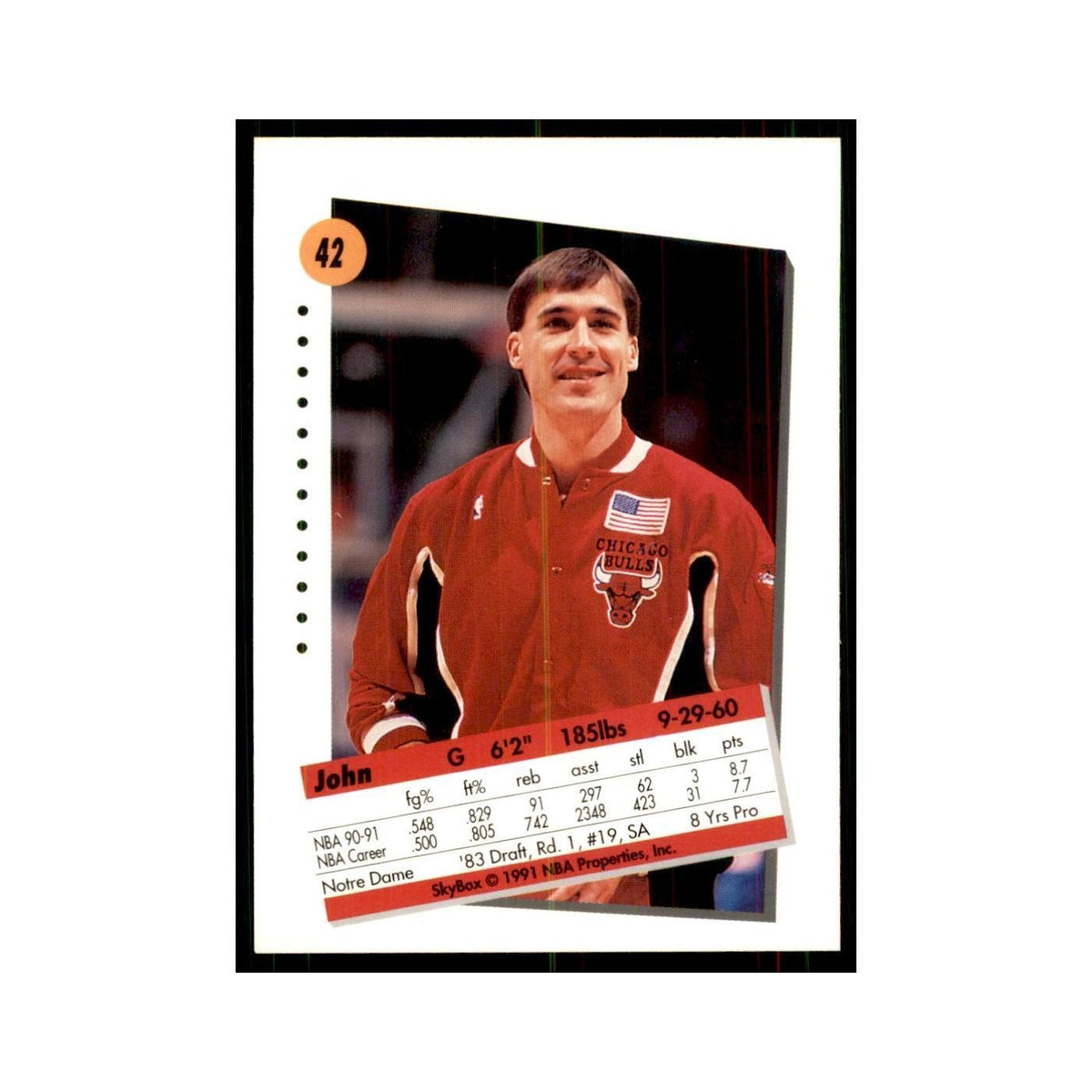 1991 SkyBox John Paxson Basketball Cards #42