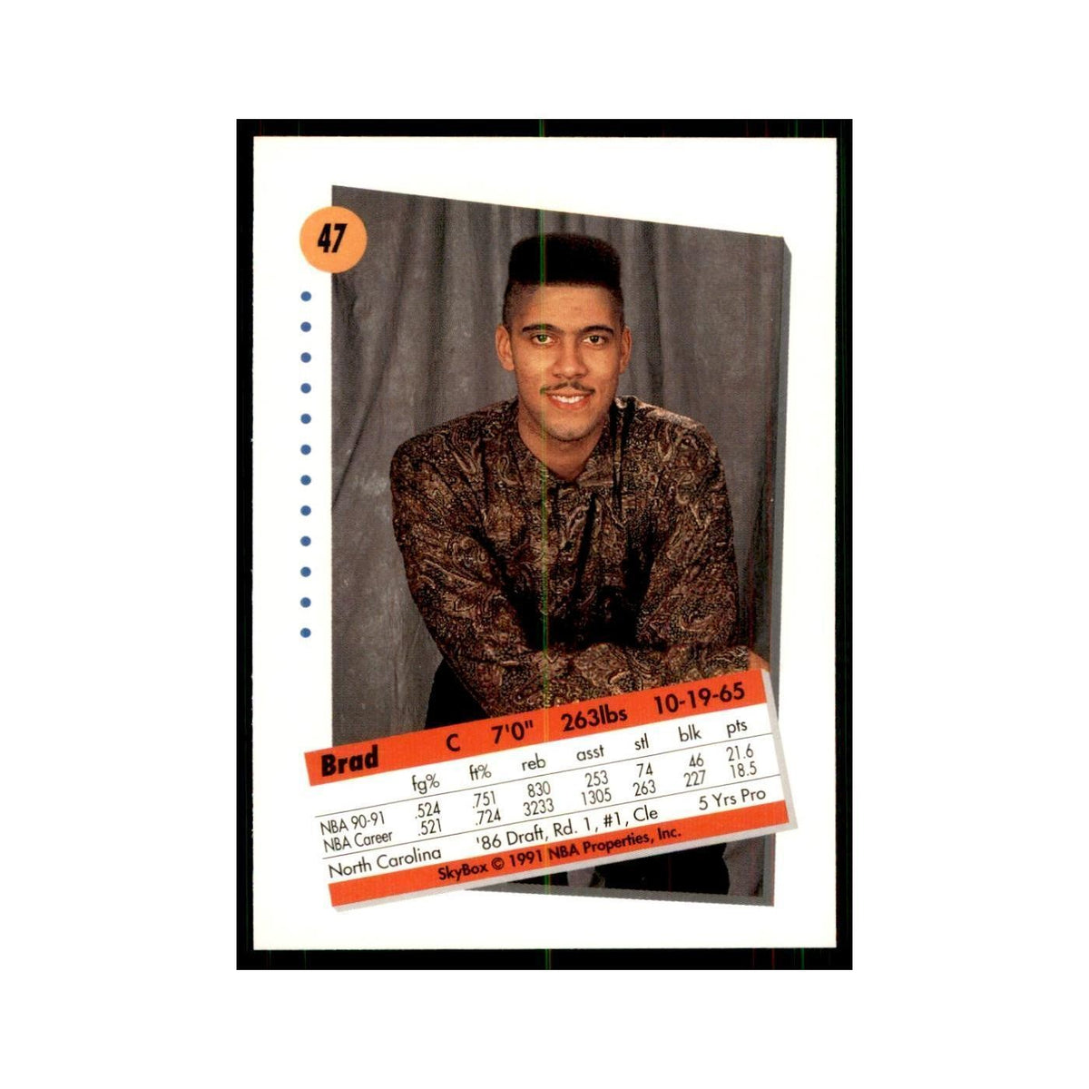 1991 SkyBox Brad Daugherty Basketball Cards #47