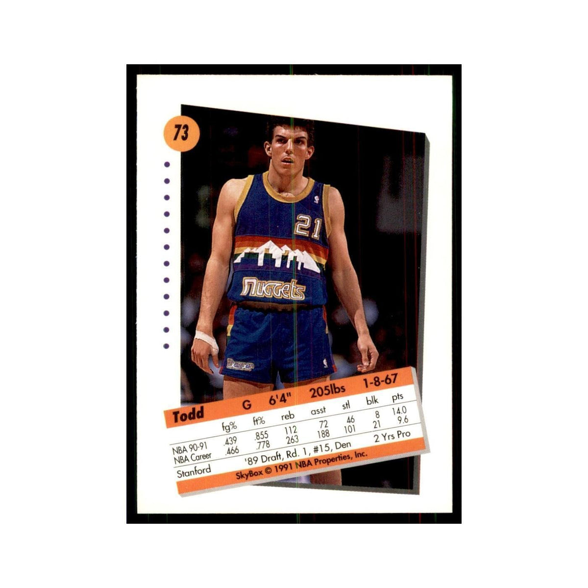 1991 SkyBox Todd Lichti Basketball Cards #73