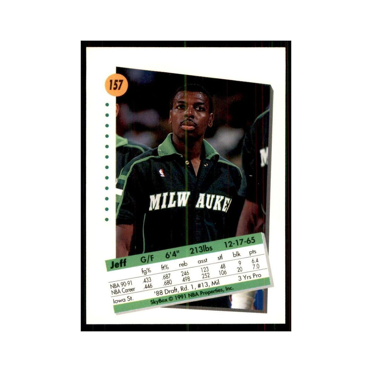 1991 SkyBox Jeff Grayer Basketball Cards #157