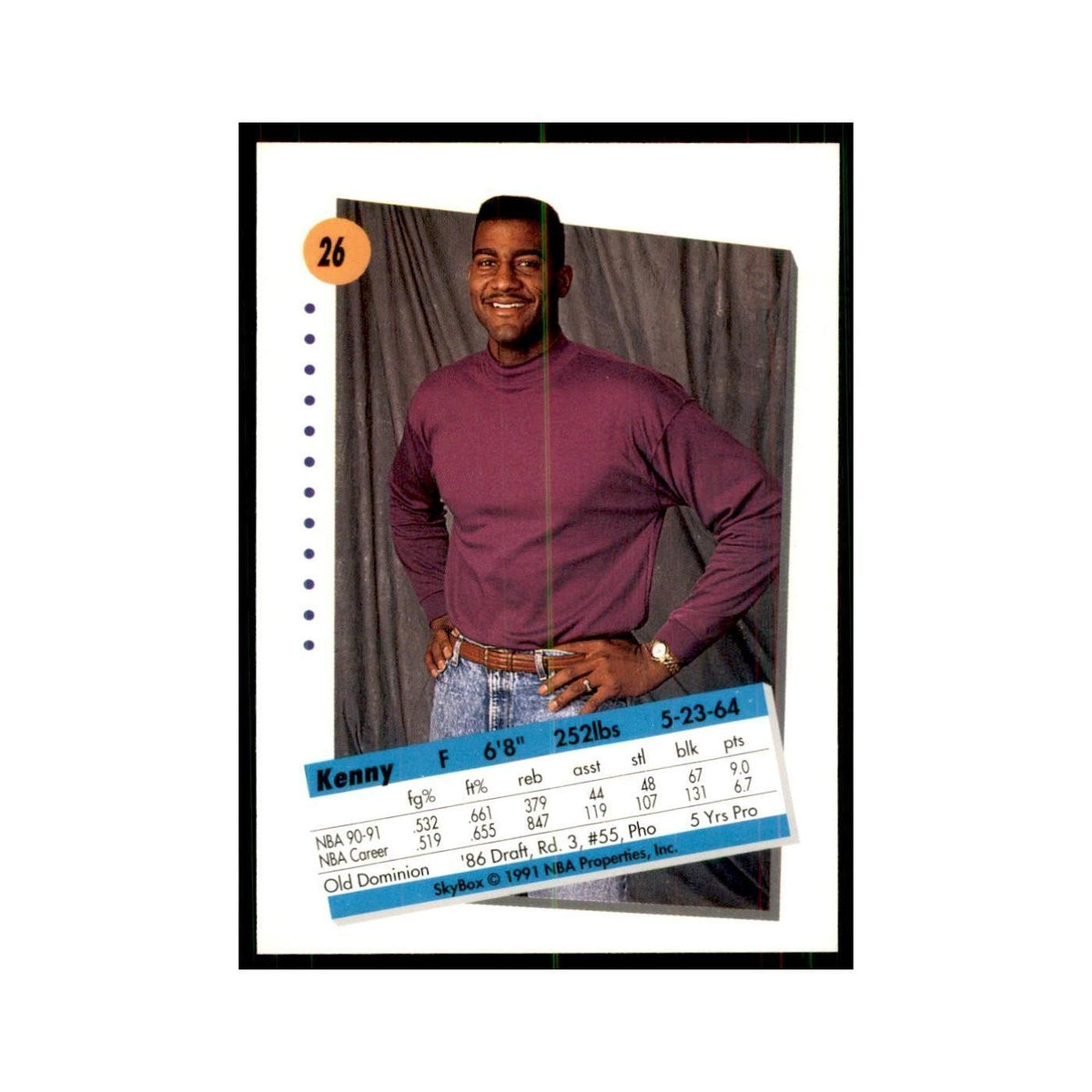 1991 SkyBox Kenny Gattison Basketball Cards #26
