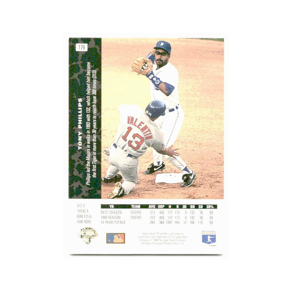 Tony Phillips 1994 SP #179 Detroit Tigers Baseball Card NM