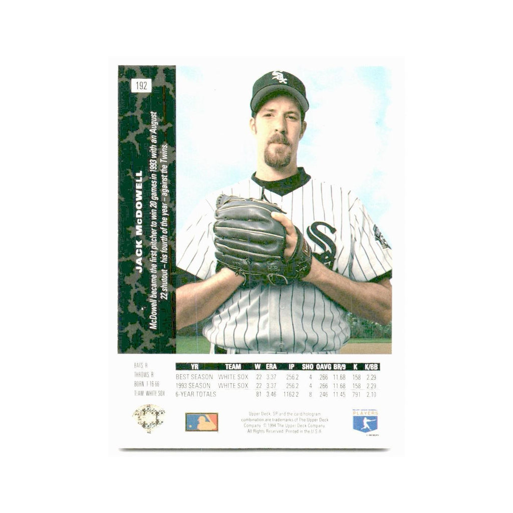 Jack McDowell 1994 SP #192 Chicago White Sox Baseball Card NM