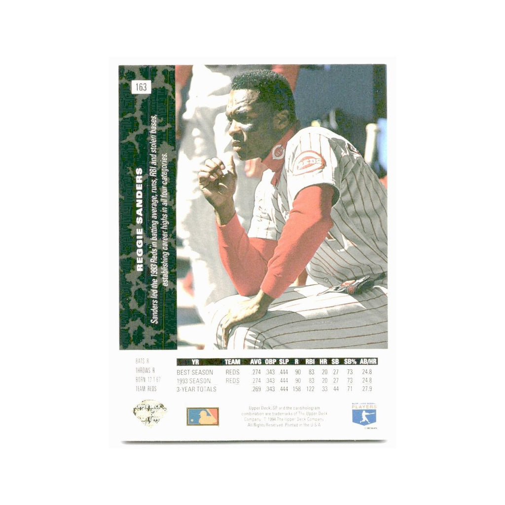 Reggie Sanders 1994 SP #163 Cincinnati Reds Baseball Card NM
