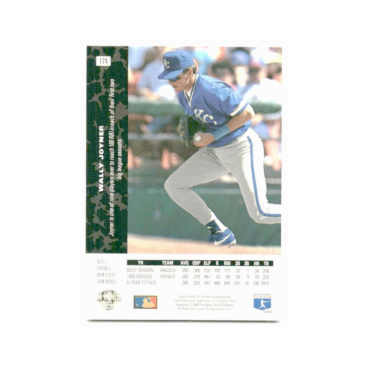 Wally Joyner 1994 SP #174 Kansas City Royals Baseball Card NM