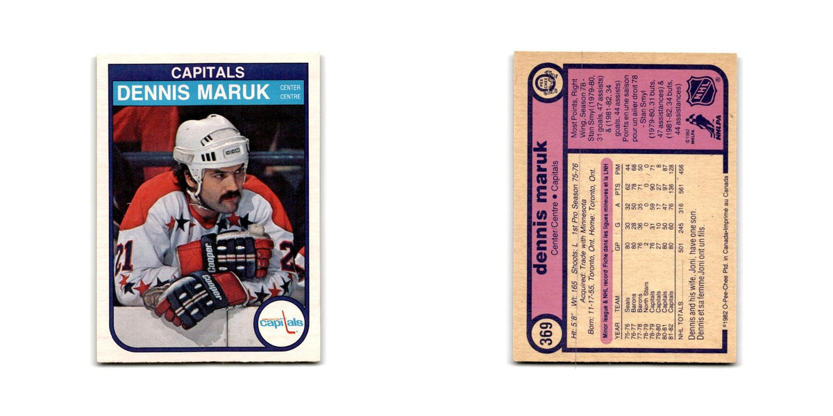 1982 O-Pee-Chee Dennis Maruk Washington Capitals #369